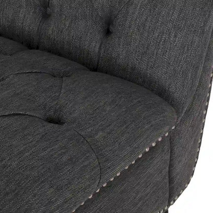 64.25 Button Tufted Chaise Lounge Chair with Birch Legs