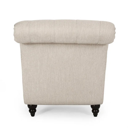 64.25 Button Tufted Chaise Lounge Chair with Birch Legs