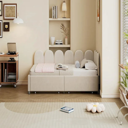 Twin size Upholstered Daybed with 2 Drawers