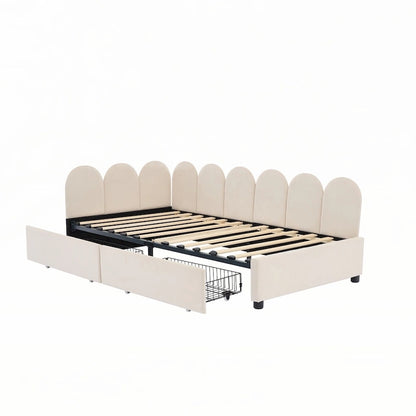 Twin size Upholstered Daybed with 2 Drawers