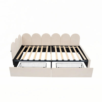 Twin size Upholstered Daybed with 2 Drawers