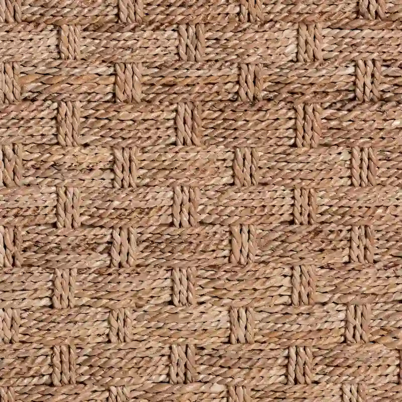 Hand-Woven Seagrass Coffee Table (with Open Storage Shelf) — Rectangular Rattan Center Table for the Living Room, Coastal Bohemian Style