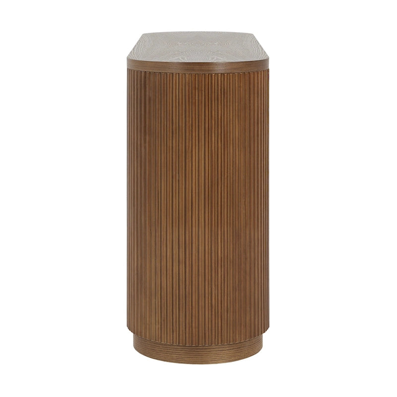 Modern Entryway Table (with Open Shelving and Elegant Wood Grain Design)