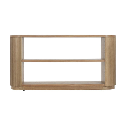 Modern Entryway Table (with Open Shelving and Elegant Wood Grain Design)