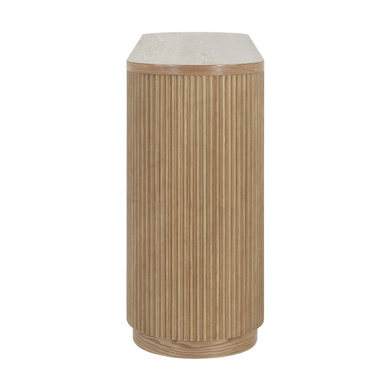 Modern Entryway Table (with Open Shelving and Elegant Wood Grain Design)