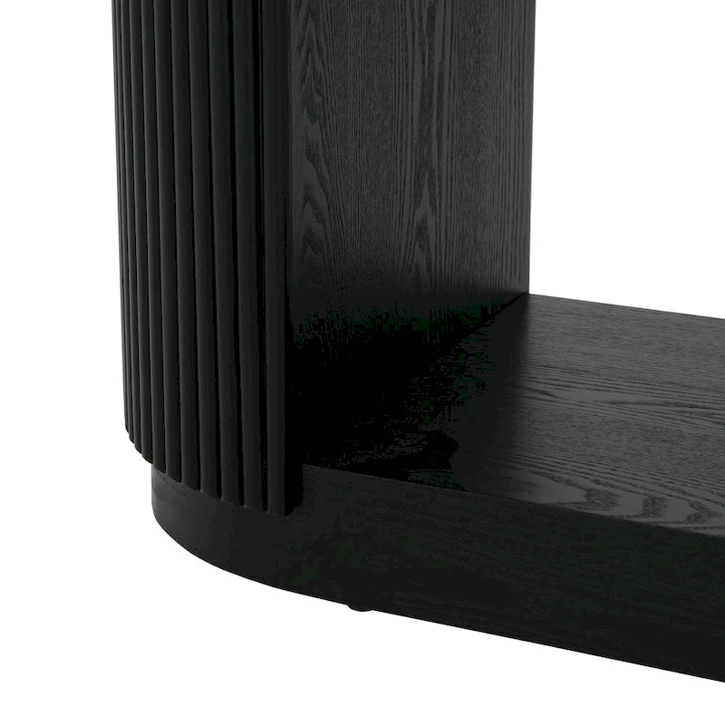 Modern Entryway Table (with Open Shelving and Elegant Wood Grain Design)