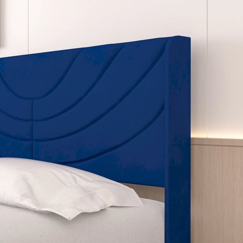 Upholstered Bed Frame with Headboard and 4 Storage Drawers