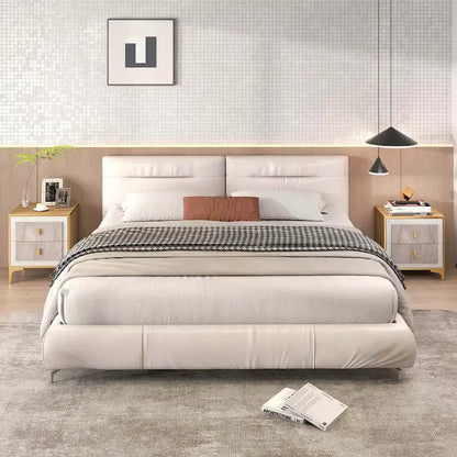 1/2-Piece Nightstand Set with Storage (Faux Marble Finish)