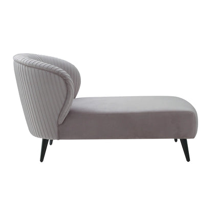 Pleated Velvet Upholstered Chaise Lounge