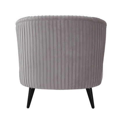 Pleated Velvet Upholstered Chaise Lounge