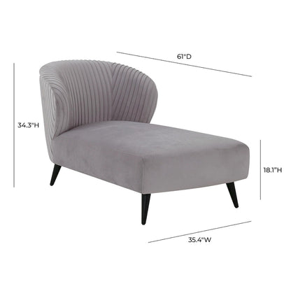 Pleated Velvet Upholstered Chaise Lounge