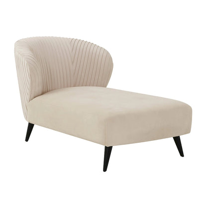 Pleated Velvet Upholstered Chaise Lounge