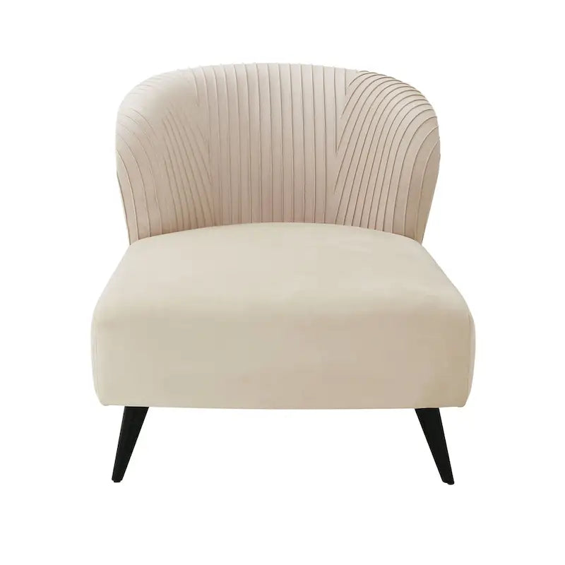 Pleated Velvet Upholstered Chaise Lounge