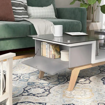 Modern Style 47-Inch Glass-Top Single-Tier Coffee Table