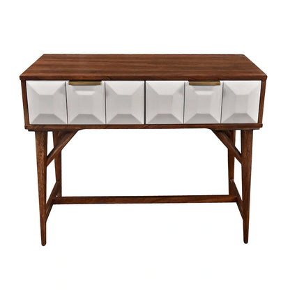 Mid-Century Modern Faux Walnut Entryway Table