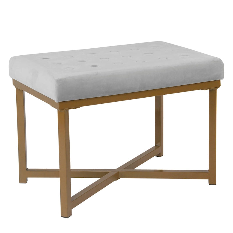 Velvet Tufted Footstool