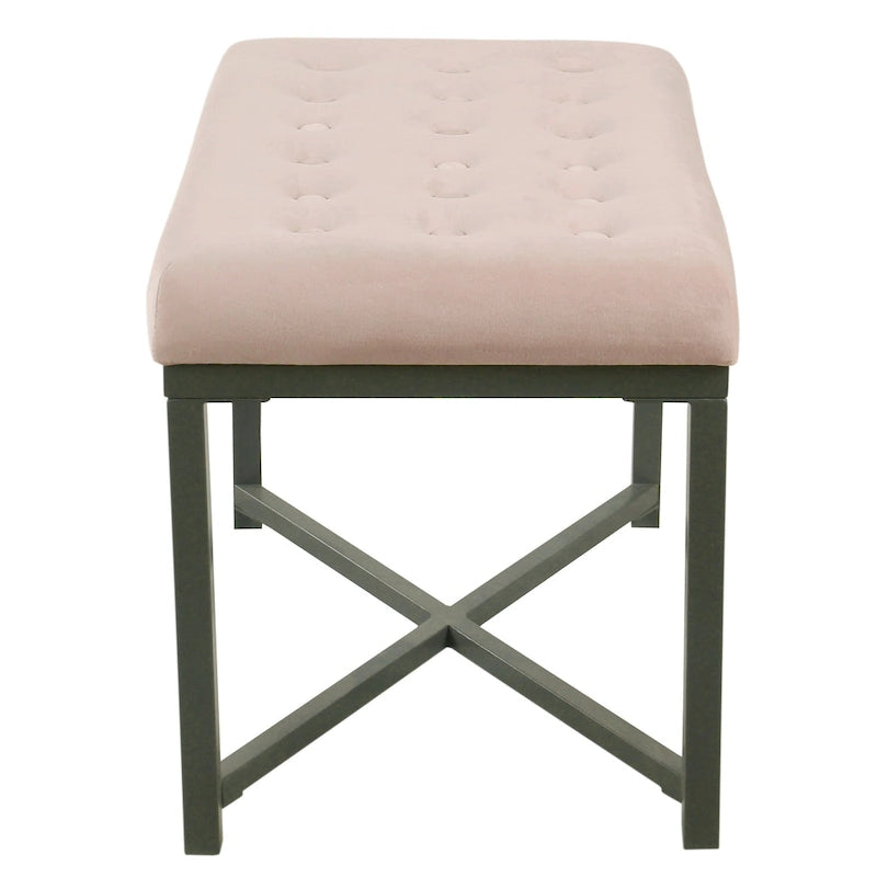 Velvet Tufted Footstool