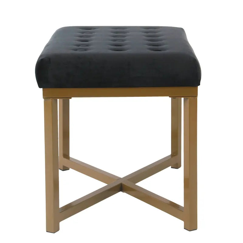 Velvet Tufted Footstool