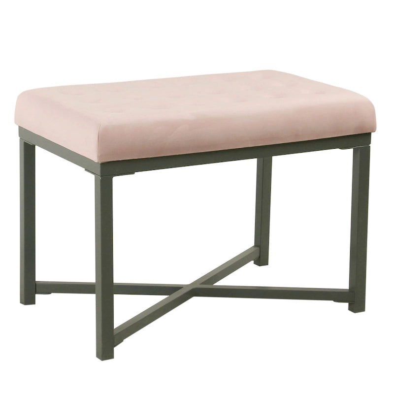 Velvet Tufted Footstool