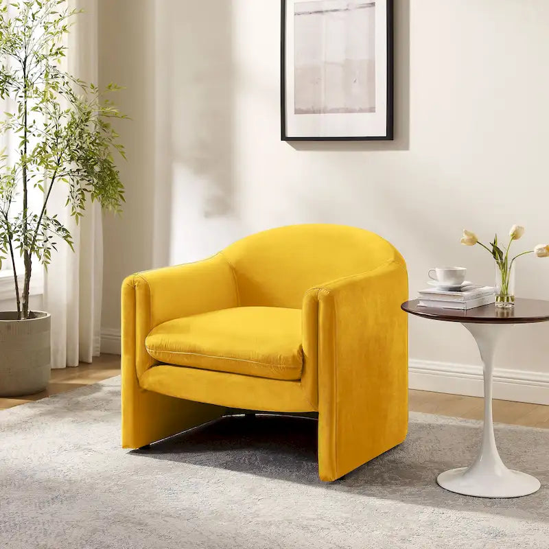 31.2-Inch Nordic-Style Wide-Body Bouclé Upholstered Bucket Lounge Chair