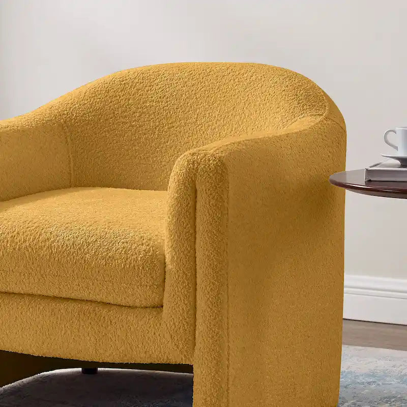 31.2-Inch Nordic-Style Wide-Body Bouclé Upholstered Bucket Lounge Chair