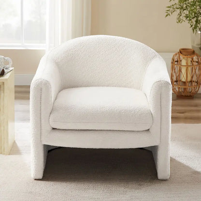31.2-Inch Nordic-Style Wide-Body Bouclé Upholstered Bucket Lounge Chair