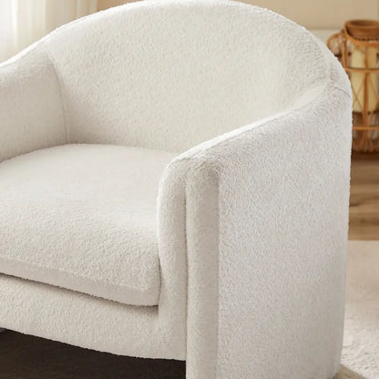 31.2-Inch Nordic-Style Wide-Body Bouclé Upholstered Bucket Lounge Chair
