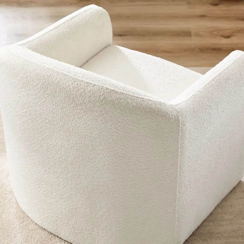 31.2-Inch Nordic-Style Wide-Body Bouclé Upholstered Bucket Lounge Chair