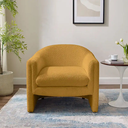 31.2-Inch Nordic-Style Wide-Body Bouclé Upholstered Bucket Lounge Chair