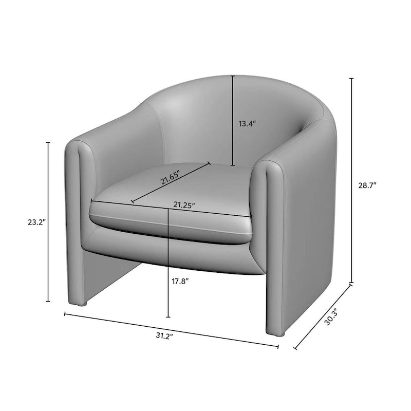 31.2-Inch Nordic-Style Wide-Body Bouclé Upholstered Bucket Lounge Chair