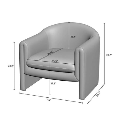 31.2-Inch Nordic-Style Wide-Body Bouclé Upholstered Bucket Lounge Chair