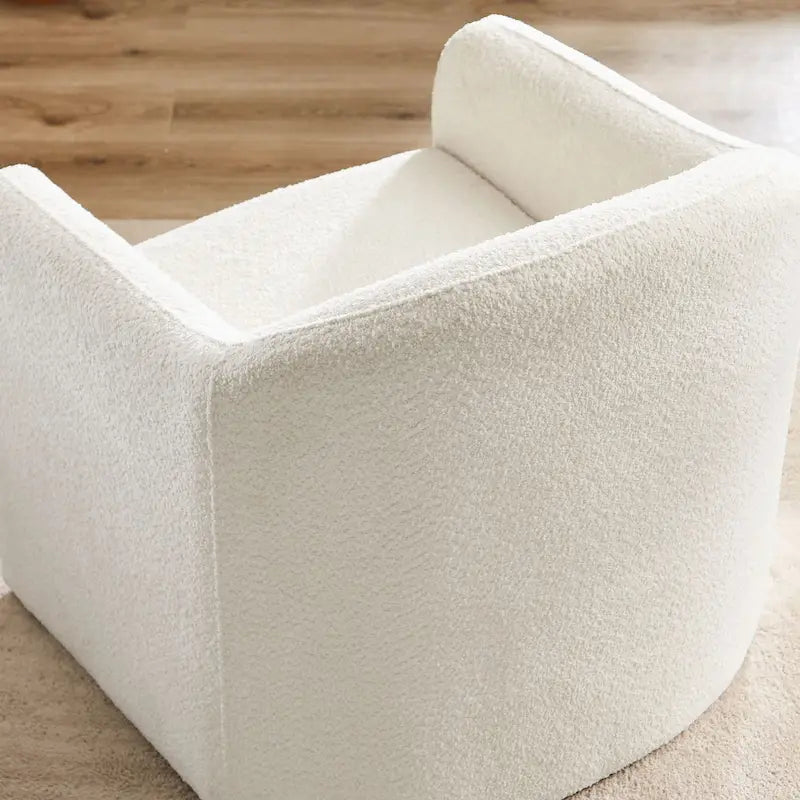 31.2-Inch Nordic-Style Wide-Body Bouclé Upholstered Bucket Lounge Chair