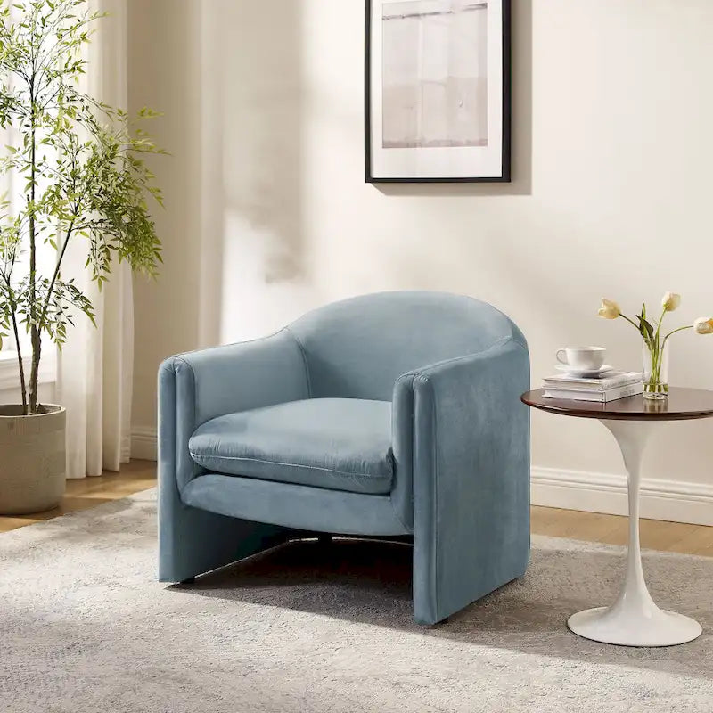 31.2-Inch Nordic-Style Wide-Body Bouclé Upholstered Bucket Lounge Chair