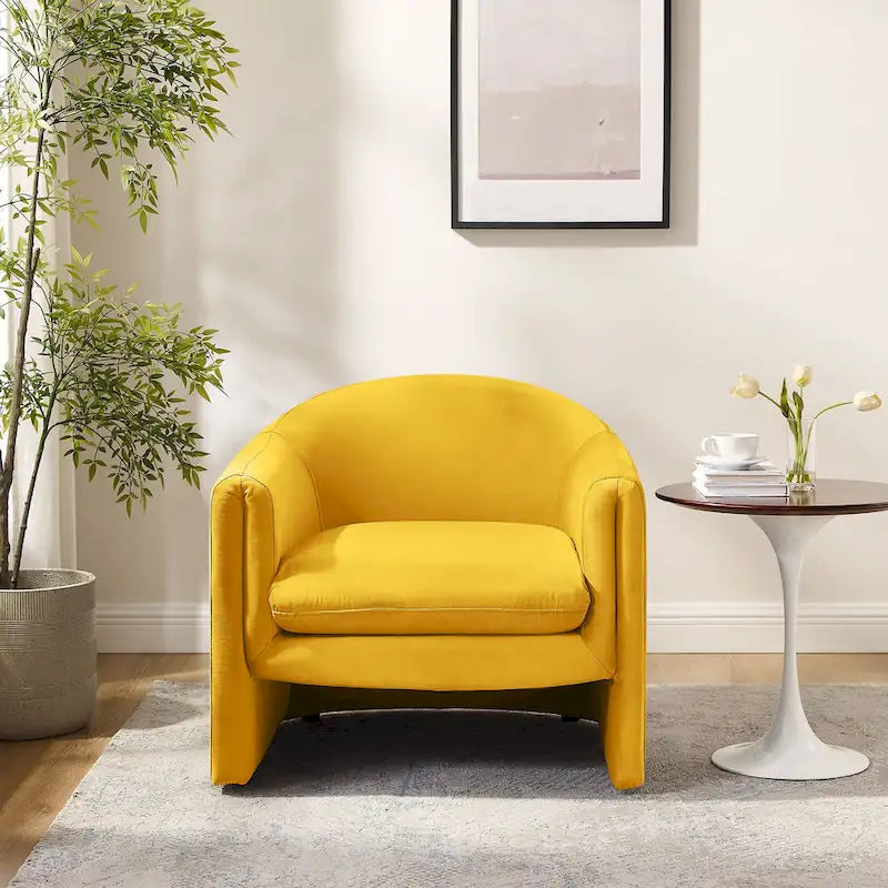 31.2-Inch Nordic-Style Wide-Body Bouclé Upholstered Bucket Lounge Chair