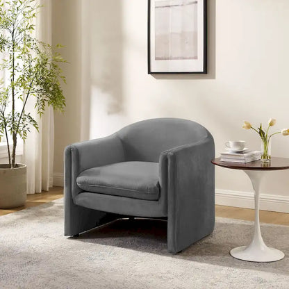 31.2-Inch Nordic-Style Wide-Body Bouclé Upholstered Bucket Lounge Chair