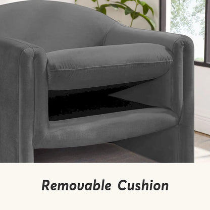 31.2-Inch Nordic-Style Wide-Body Bouclé Upholstered Bucket Lounge Chair