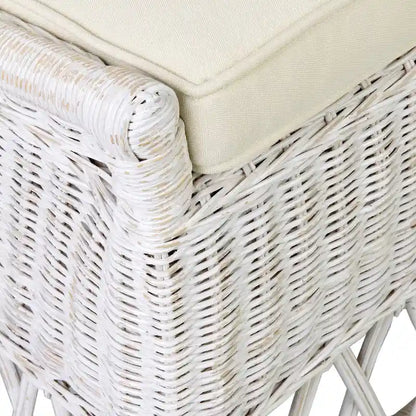 Natural Woven Rattan Dining Chair with Cushion
