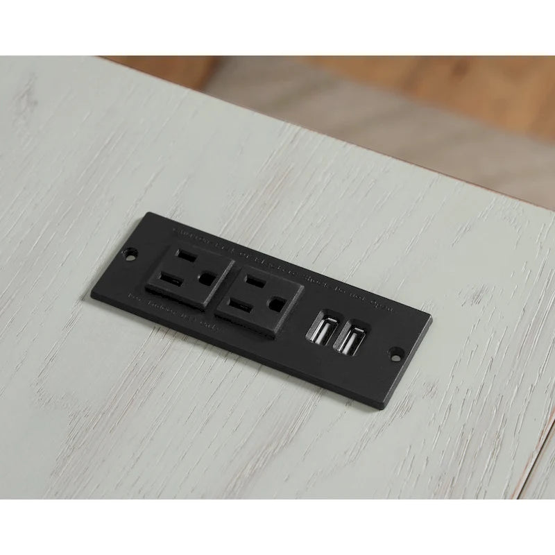 59-Inch Metal L-Shaped Computer Desk (With Usb Ports)