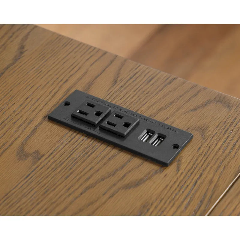 59-Inch Metal L-Shaped Computer Desk (With Usb Ports)