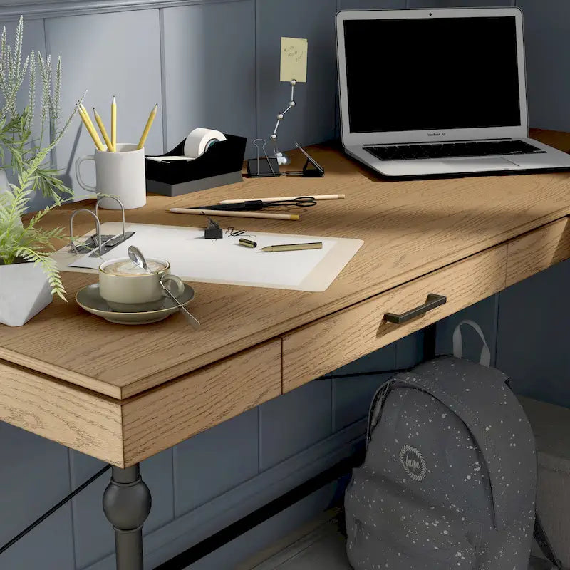 59-Inch Metal L-Shaped Computer Desk (With Usb Ports)
