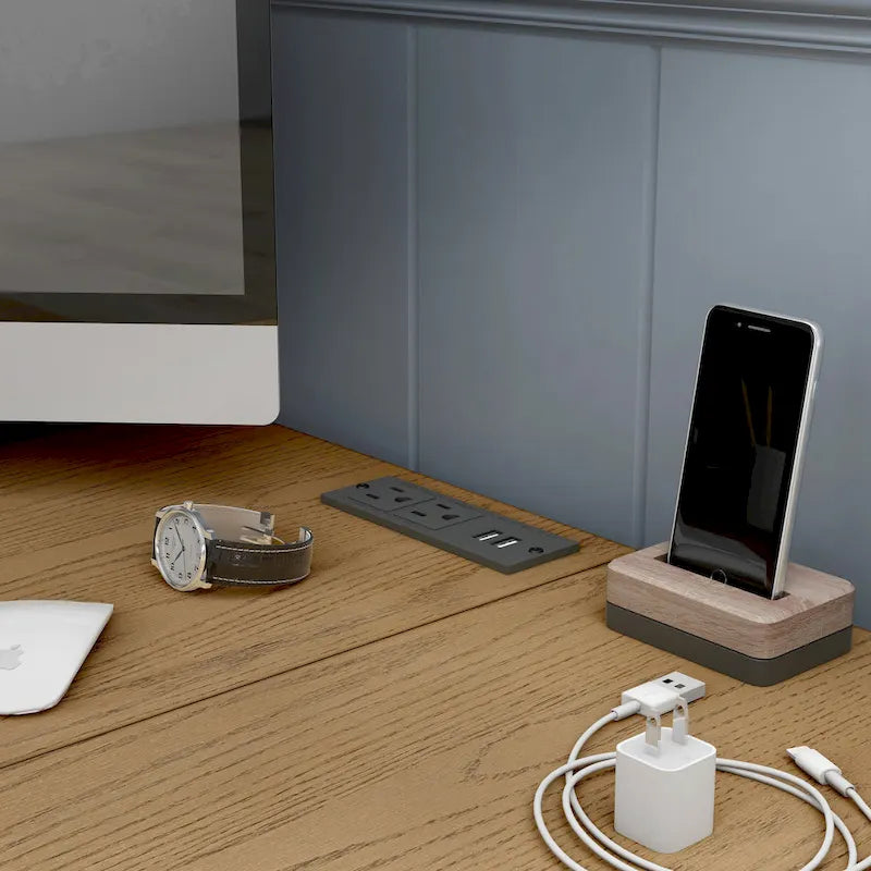 59-Inch Metal L-Shaped Computer Desk (With Usb Ports)
