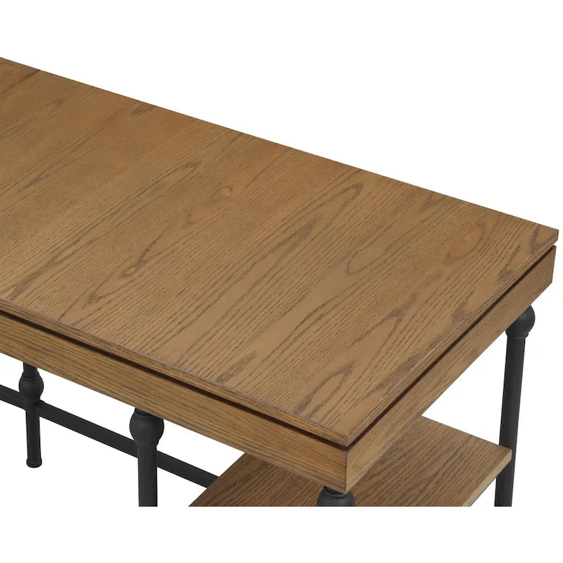 59-Inch Metal L-Shaped Computer Desk (With Usb Ports)