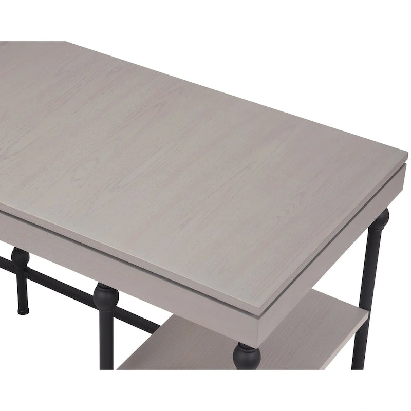 59-Inch Metal L-Shaped Computer Desk (With Usb Ports)