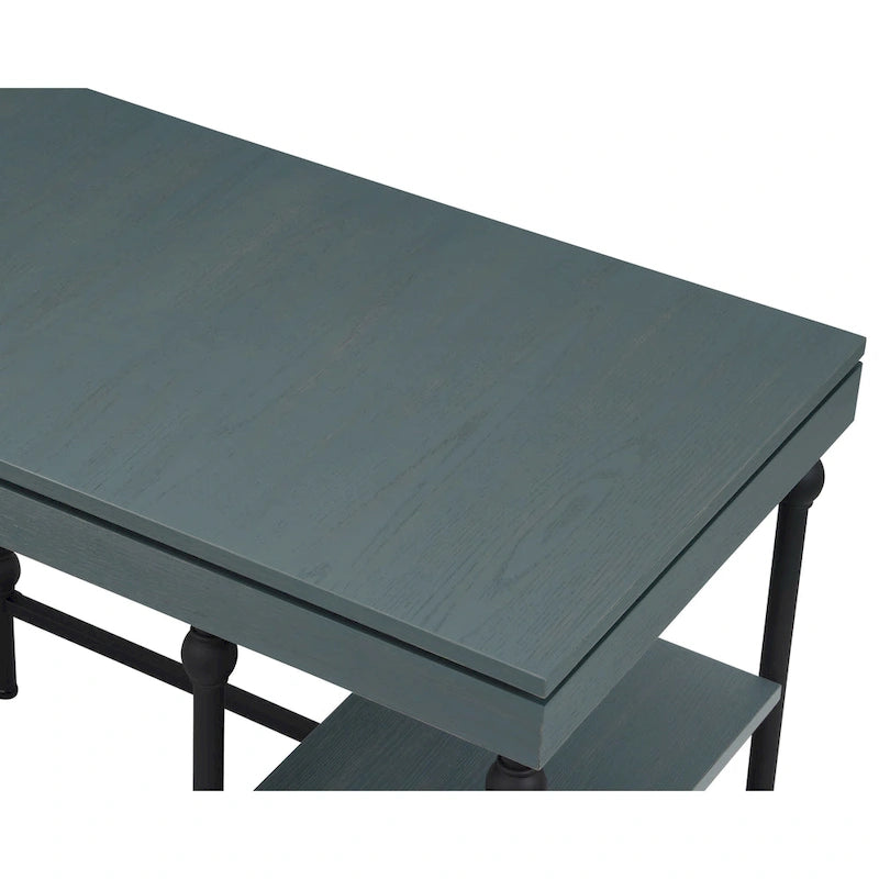 59-Inch Metal L-Shaped Computer Desk (With Usb Ports)