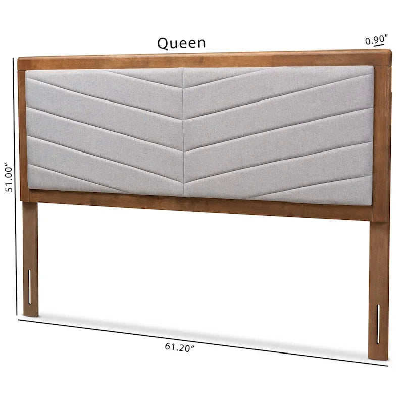 Modern Minimalist Wooden Headboard — Light Gray