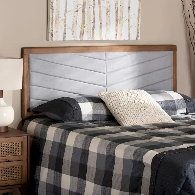 Modern Minimalist Wooden Headboard — Light Gray