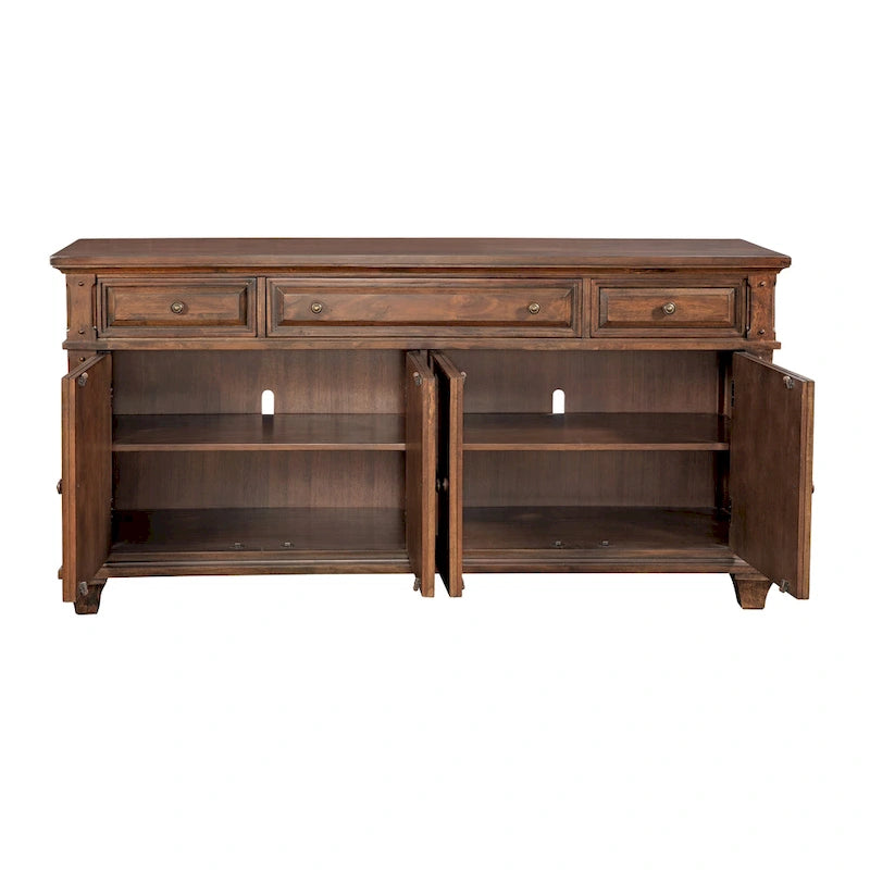 Country-Style Cherry-Finish 72-Inch TV Stand — 72 Inches Wide