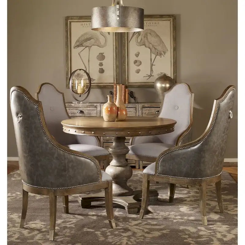 Light Gray Round Wooden Table