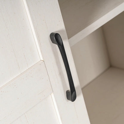Farmhouse Storage Cabinet with Adjustable Shelves and Sliding Barn Door - 16.75D x 36.25W x 68H