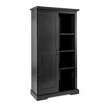 Farmhouse Storage Cabinet with Adjustable Shelves and Sliding Barn Door - 16.75D x 36.25W x 68H